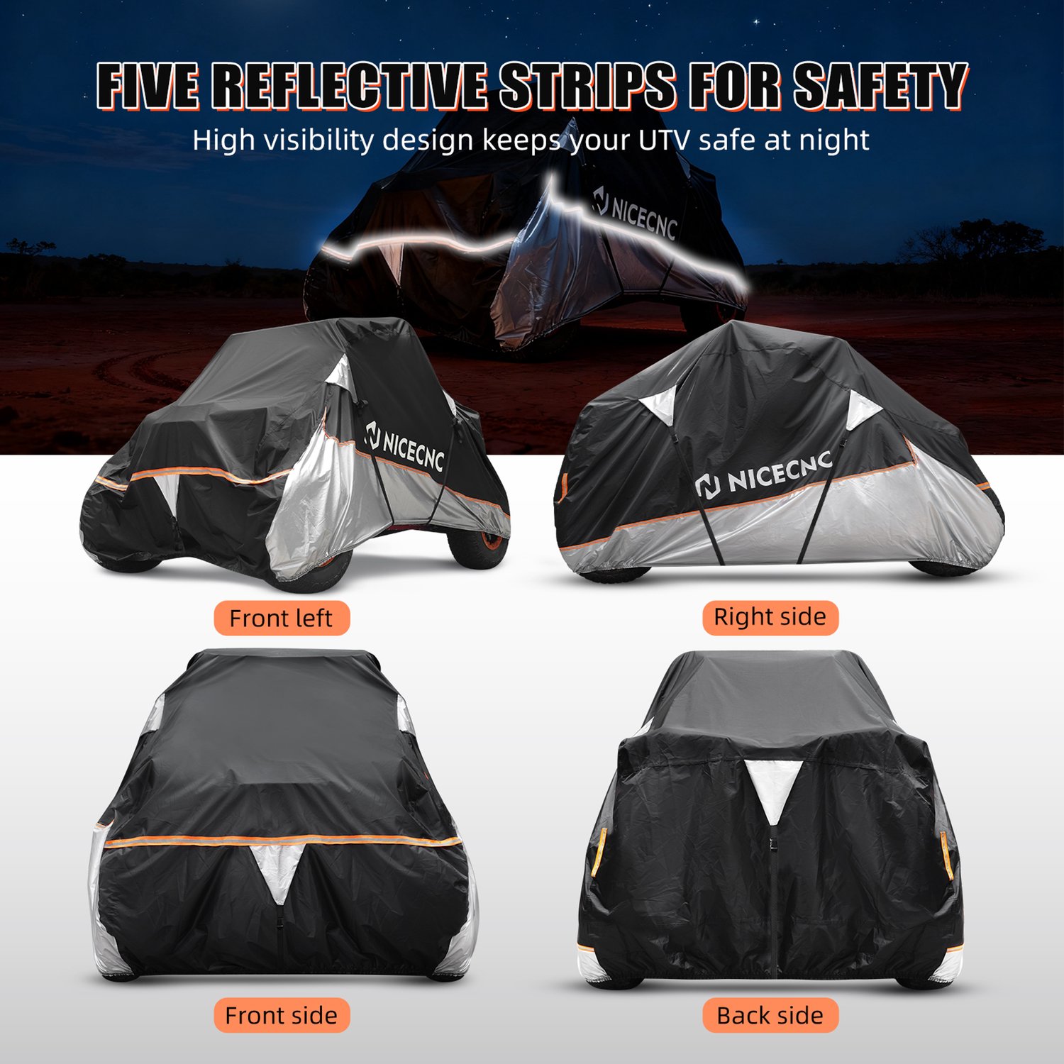 UTV Hoes Zwart - Waterdicht Oxford Stof - 133x75x62 cm - Stevige Bevestiging - Voor Can-Am Maverick X3