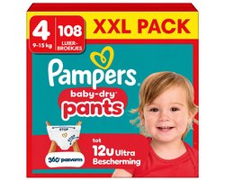 Pampers - Baby Dry Luierbroekjes Maat 4 (9-15 kg) - 4 x 27 stuks - Voordeelverpakking