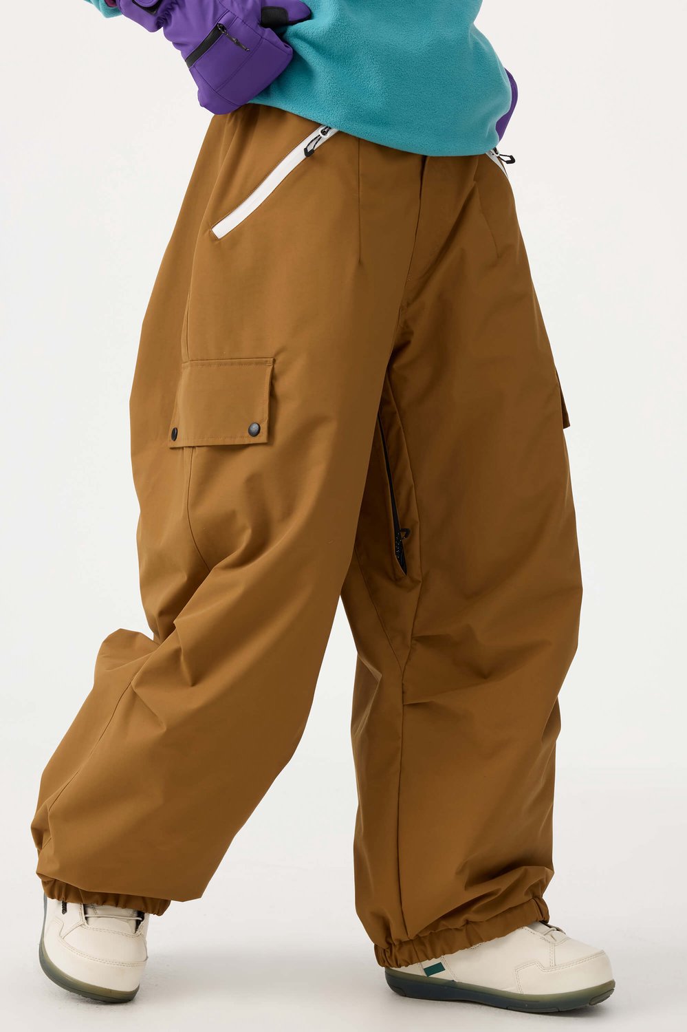 GSOU SNOW Unisex baggy ski- en snowboardbroek 20K waterdicht Karamel Karamell