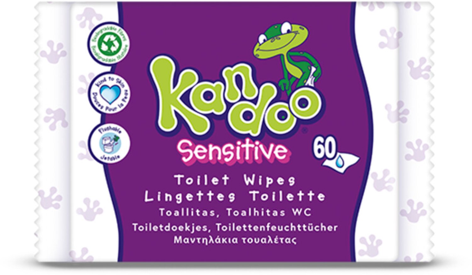 Kandoo Vochtige Toiletdoekjes Sensitive 60 stuks