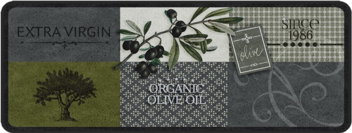 Deco-flair Olive 50 x 120 cm - Schoonloopmat - Keukenmat - Deurmat Binnen - Polyamide - Latex