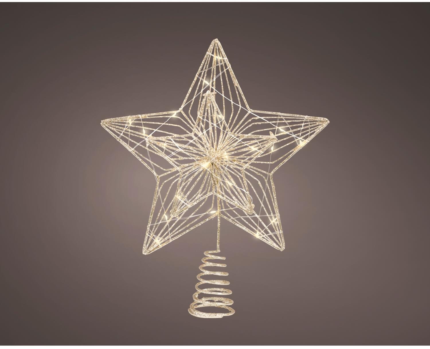 Lumineo Verlichte kerst piek - ster vorm - goud - micro led lampjes - warm wit - H30 - pieken - kerstboompiek – foto 5