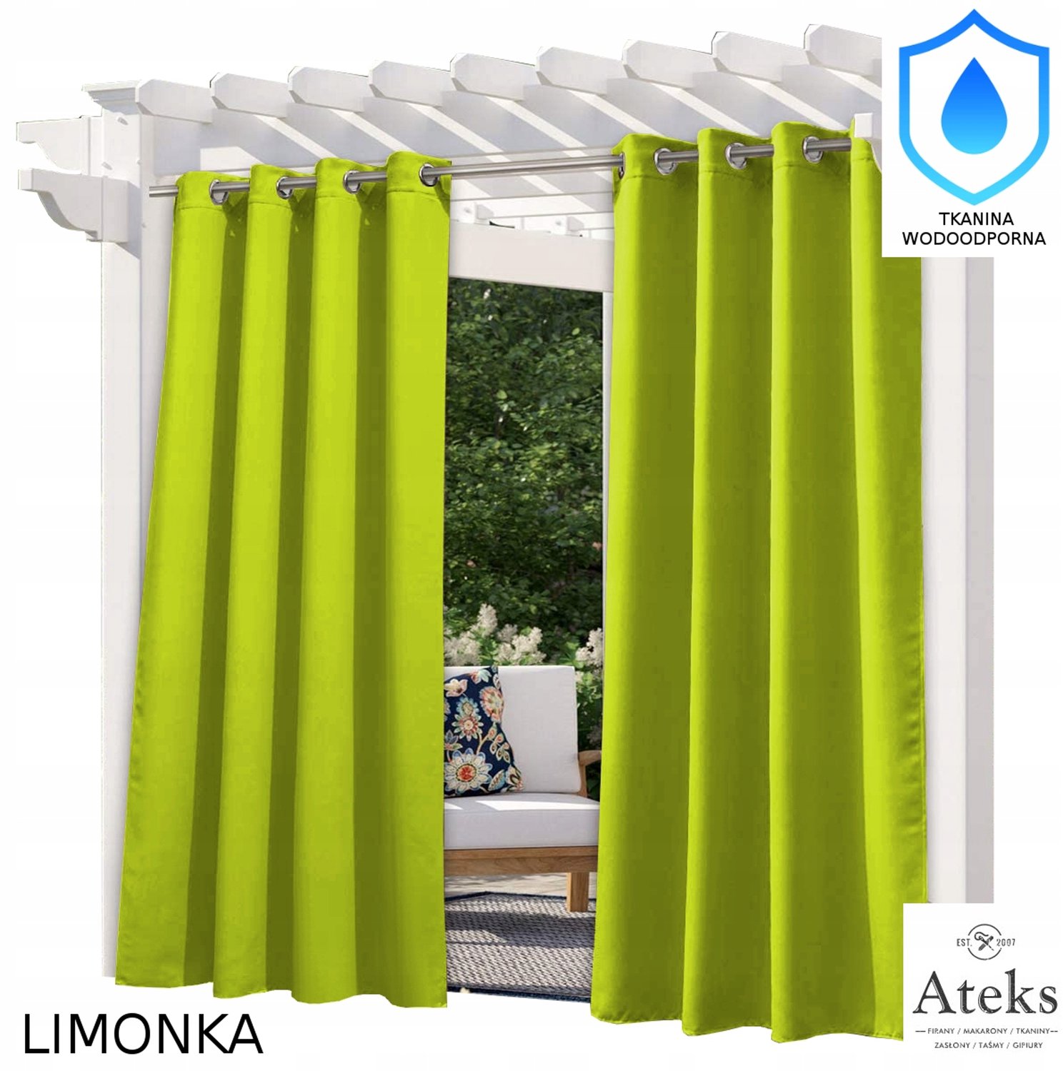 Waterdicht Tuindoek Gordijn 155x200 cm Limoncello voor Terras & Balkon