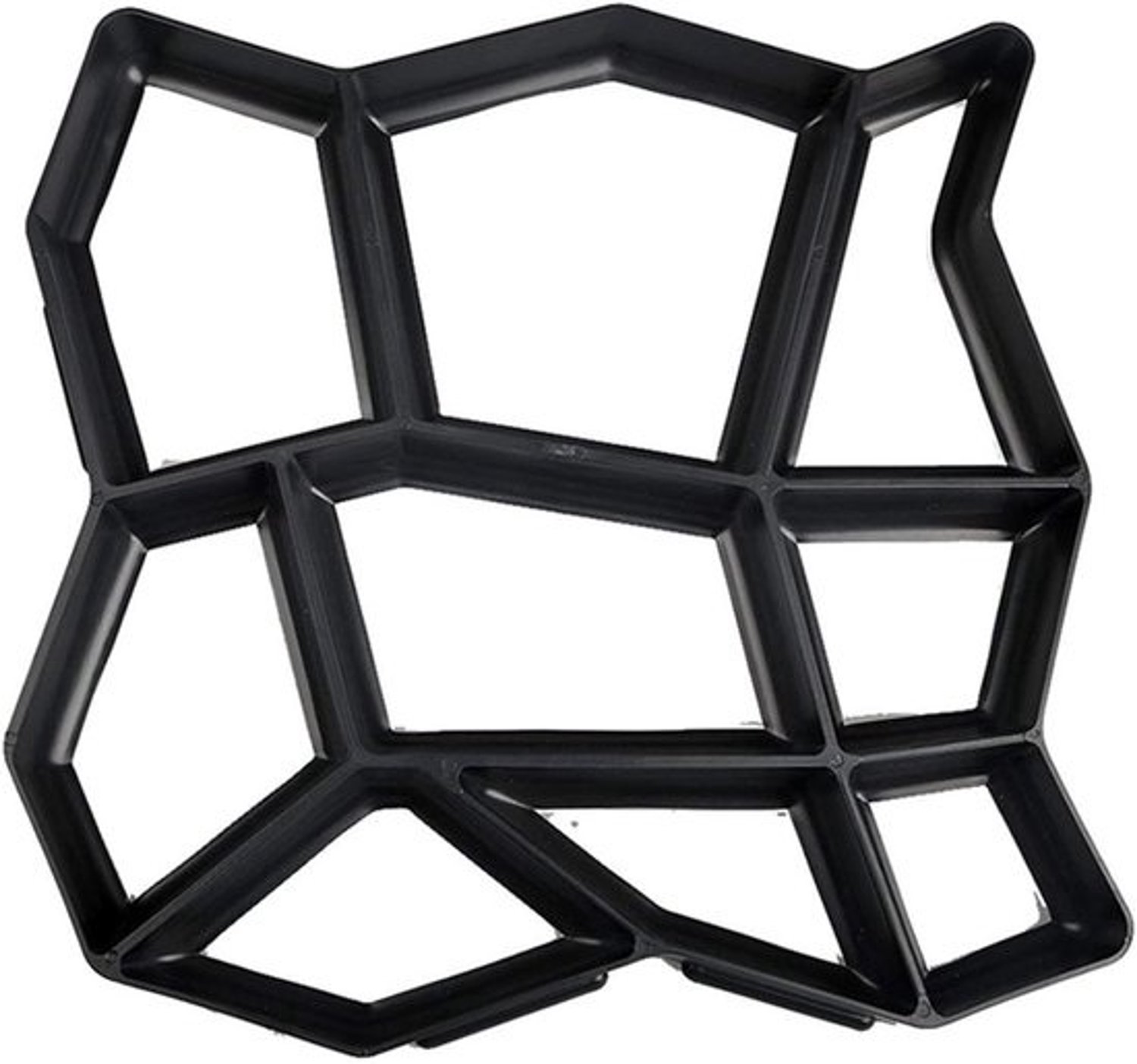 Betonnen stoeptegelmal - Padmaker - tuinmal - Voor het aanleggen van tuinpaden - Herbruikbaar plastic materiaal - 35x35x3.5 cm - Zwart