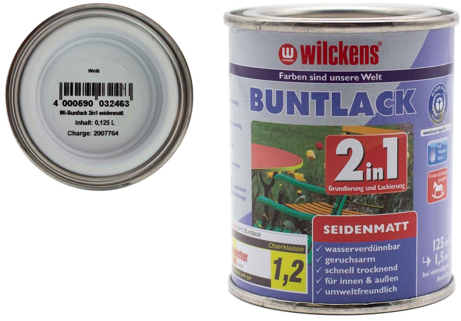 Wilckens Aflak Zijdeglans Acryl Wit 0,125 L