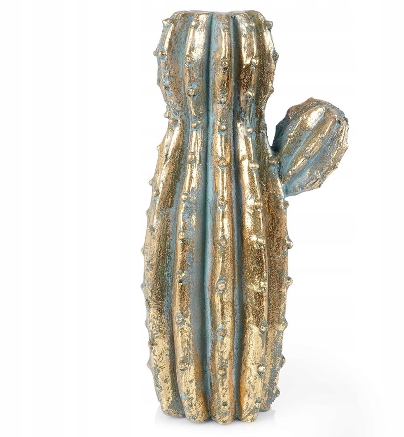 Gouden Cementen Cactus Vaas 21x15x41,5cm - Decoratief Bloemen Vaas