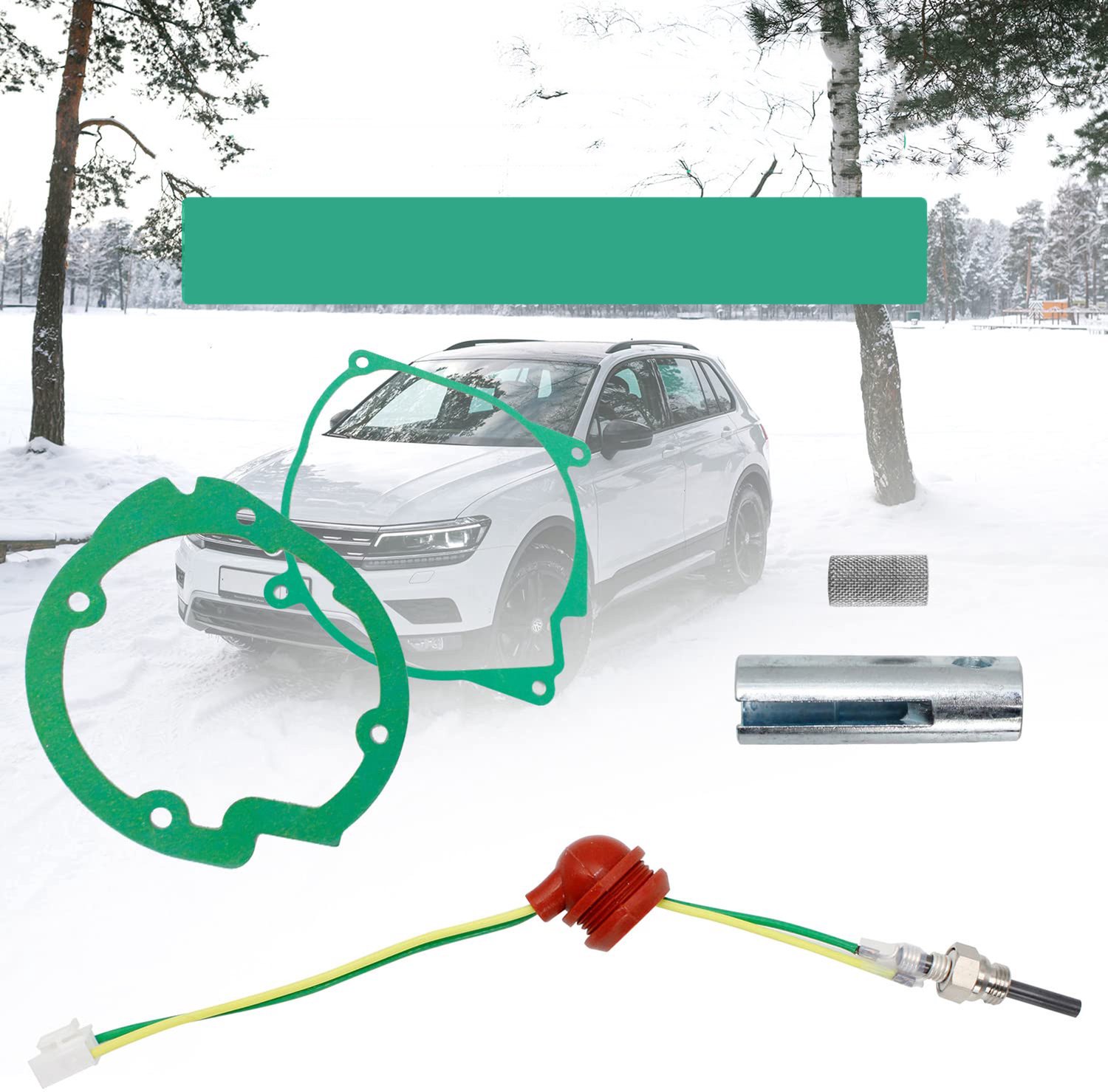 5-Delige Dieselkachel Gloeibougie Pakking Set – 12V 5KW Keramische Gloeiplug En 4 Pakkingen – Compatibel Met Eberspacher En Webasto – Compleet Onderhoud En Reparatieset – Voor Auto, Camper, Caravan En Boot