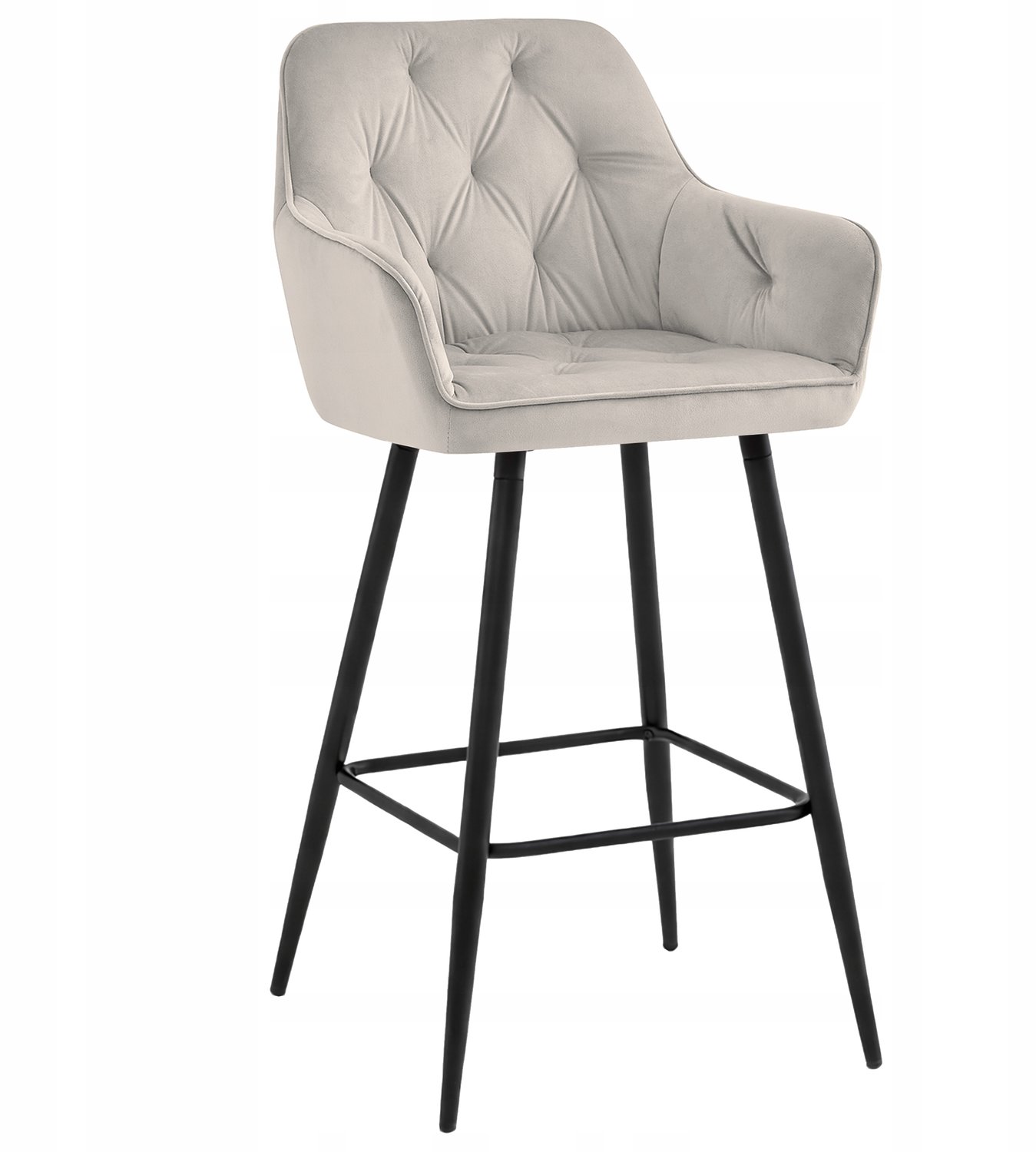 Hoge Velvet Barstoel Keuken Hoker Julia III Beige - Comfort & Stijl