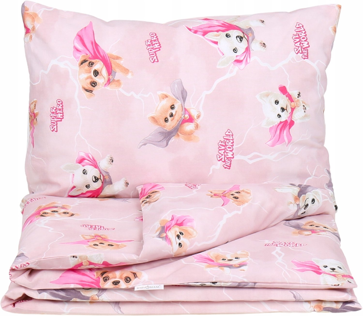 Babymam Kinderbeddengoed 2-delig 135x100cm & 60x40cm Katoen