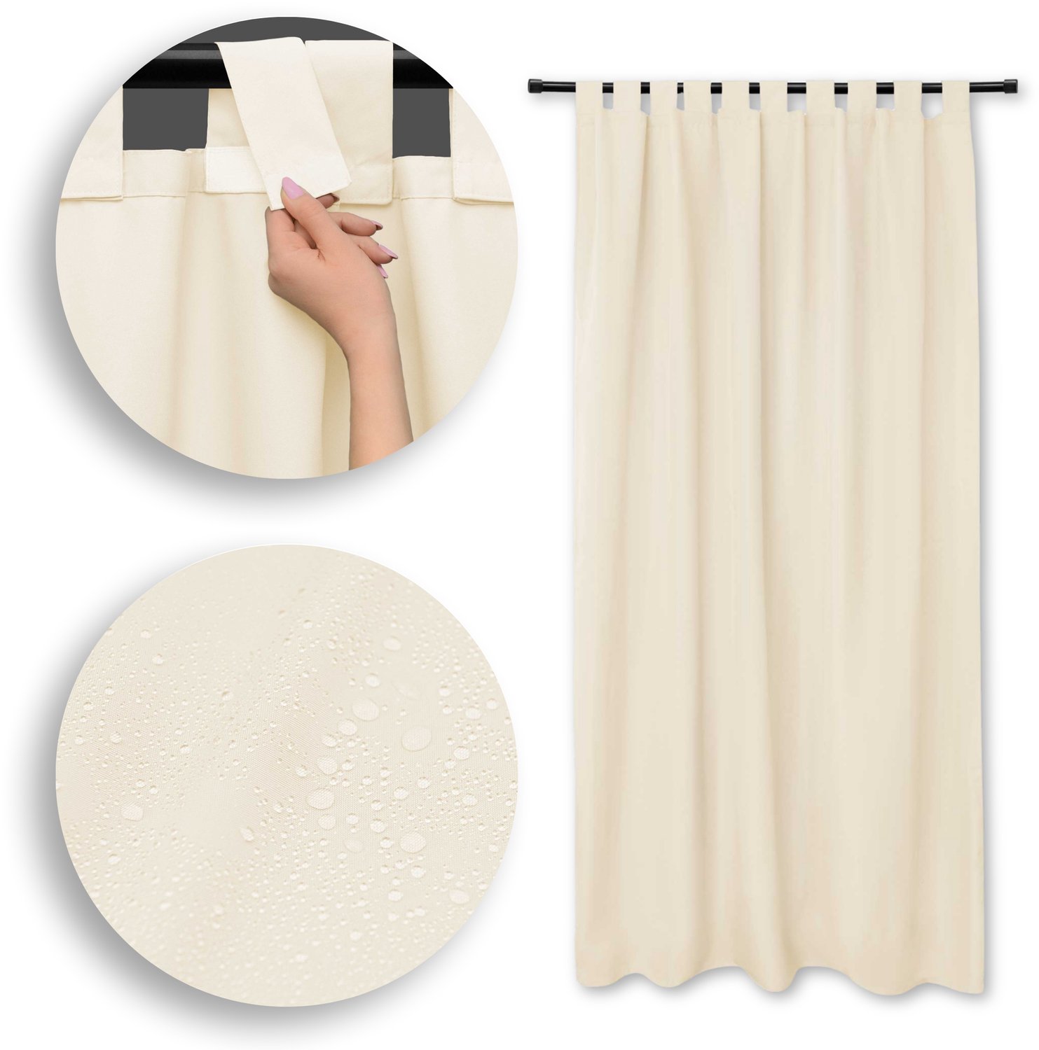 Waterdicht Tuindoek 155x240 cm Licht Beige - Gordijn voor Terras & Paviljoen