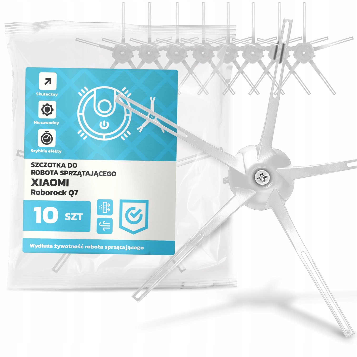 10x Zijborstel voor Xiaomi Roborock Q7 Robotstofzuiger - Efficiënt Schoonmaken