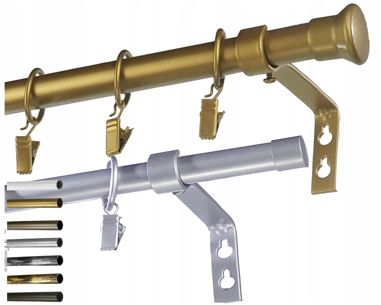Metalen Gordijnroede PRO FI19 Enkel 250 cm - 7 Kleuren