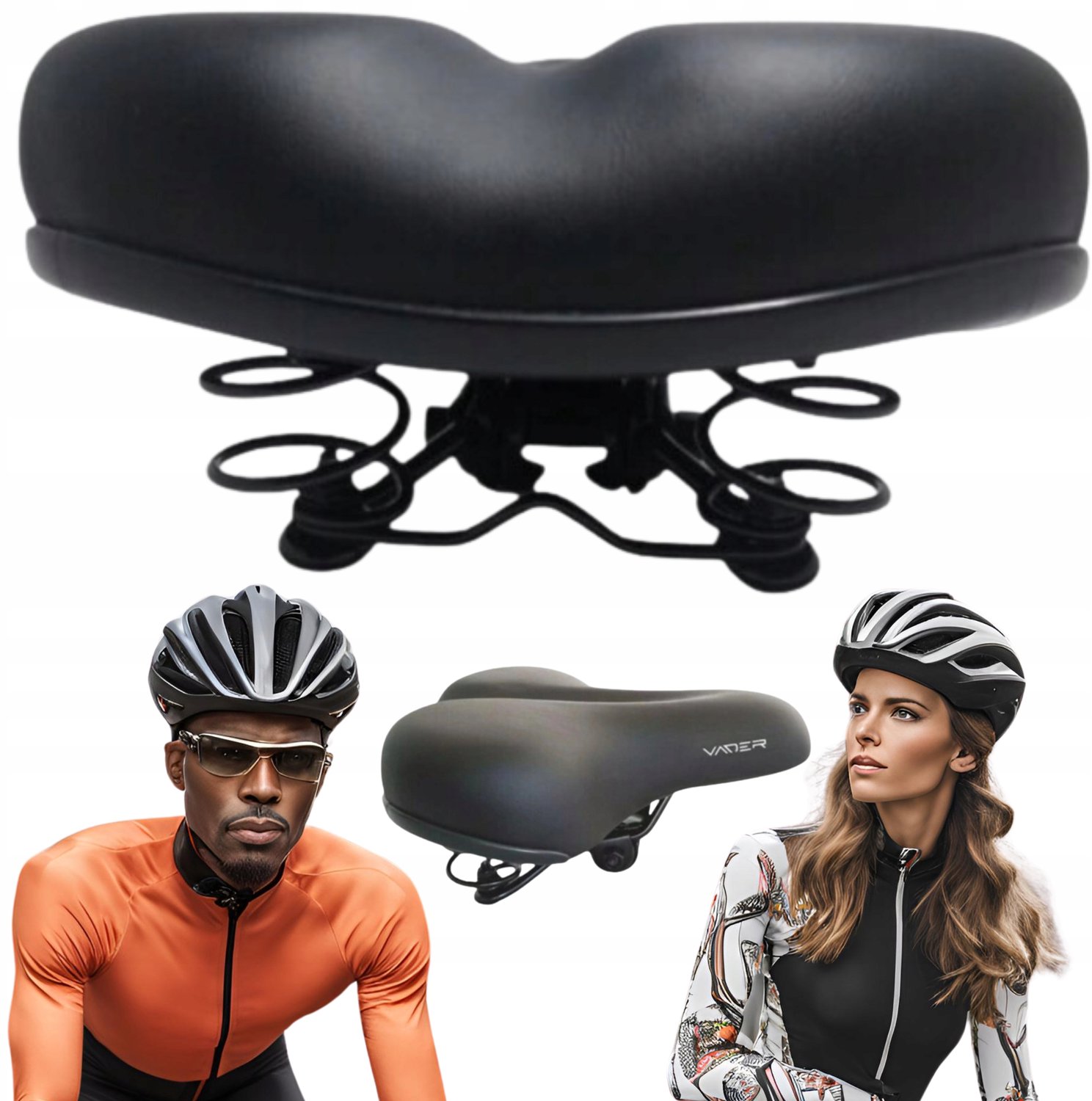 Ergonomisch Fietszadel Stad & Trekking - Naadloos Comfort 250x215mm
