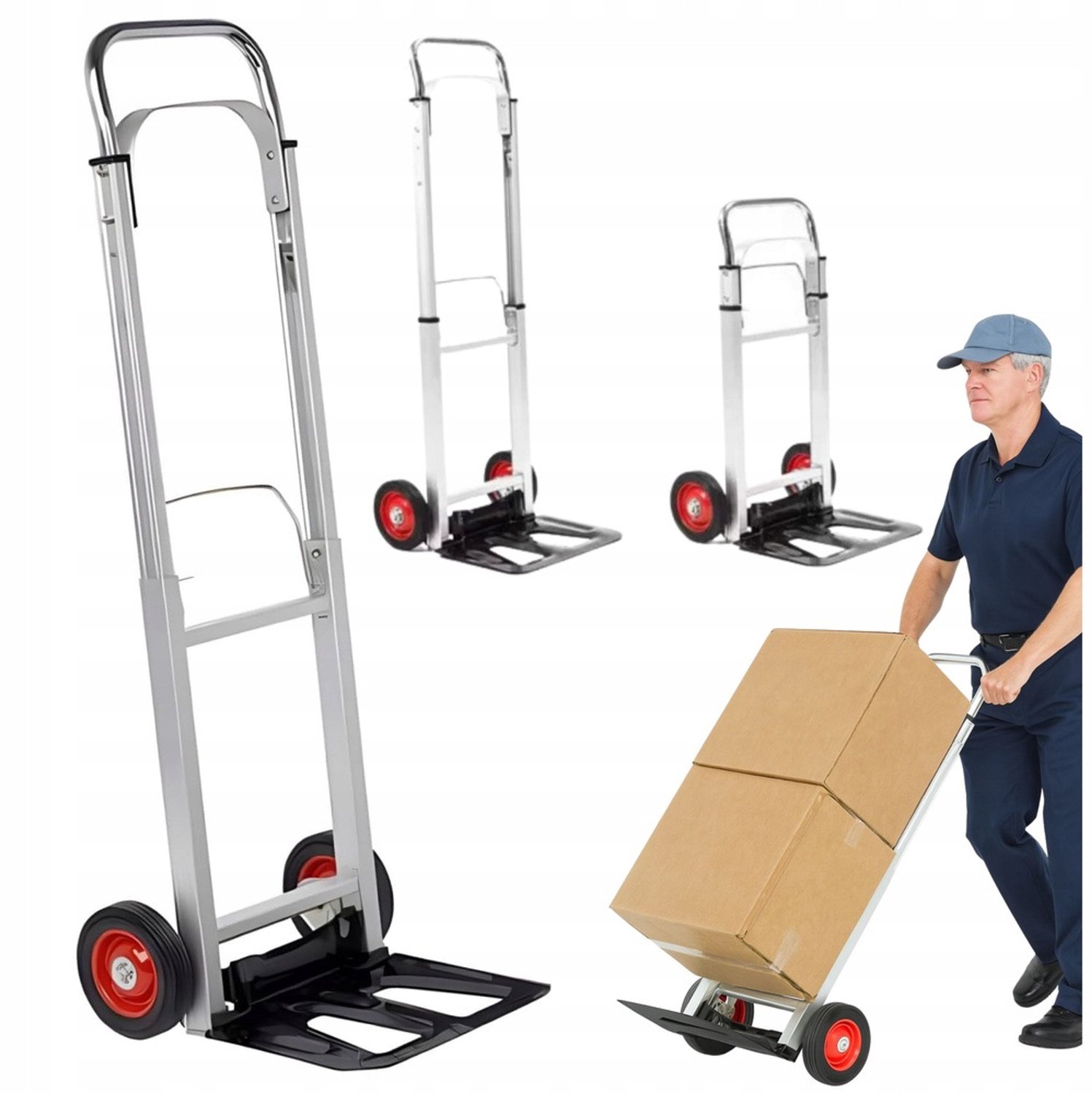 Opvouwbare magazijnkar 90kg - Aluminium, voor thuis en bedrijf