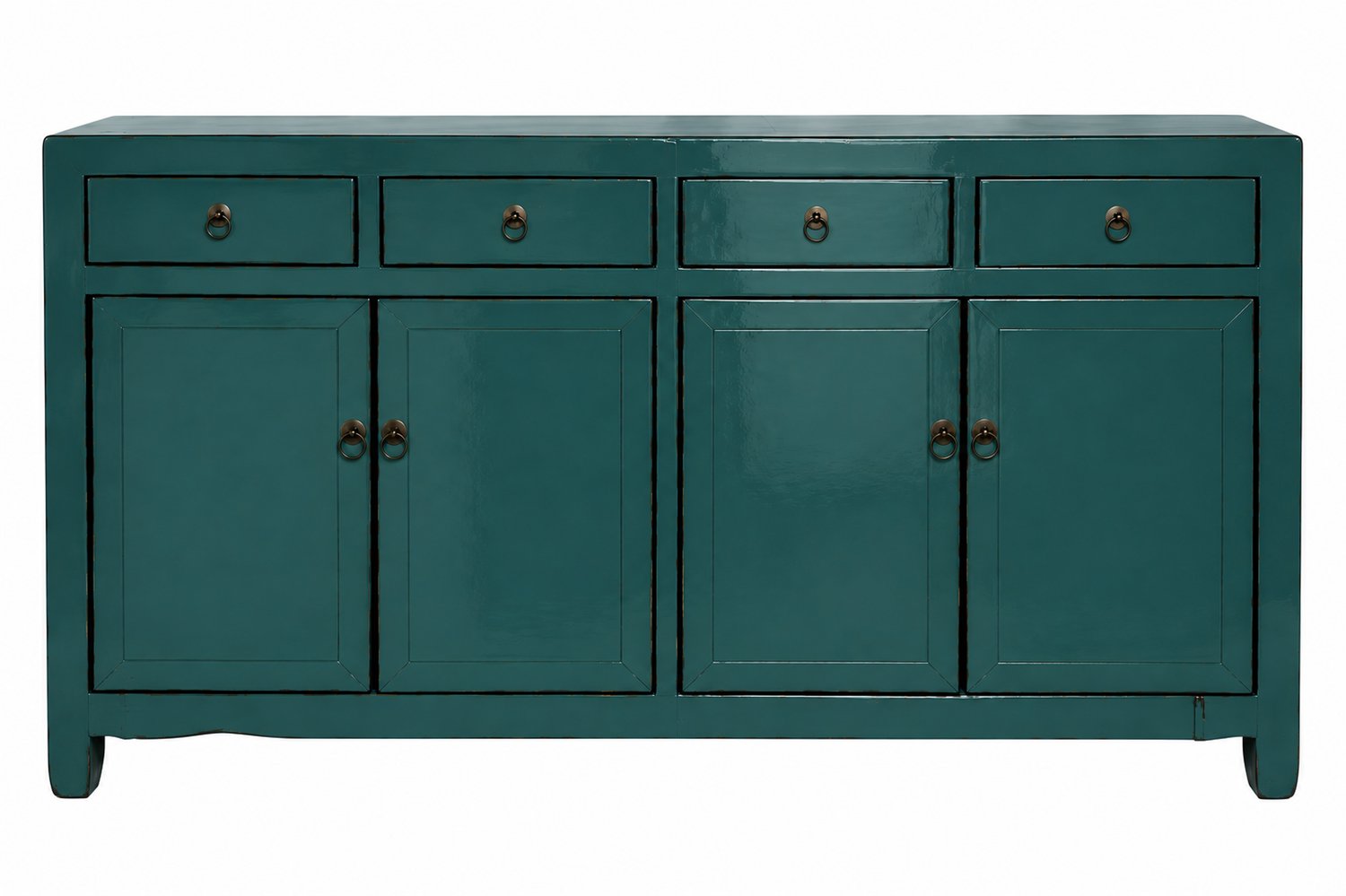Fine Asianliving Antieke Chinese Dressoir Teal High Gloss B154xD40xH93cm Chinese Meubels Oosterse Kast Groen, Blauw, Teal