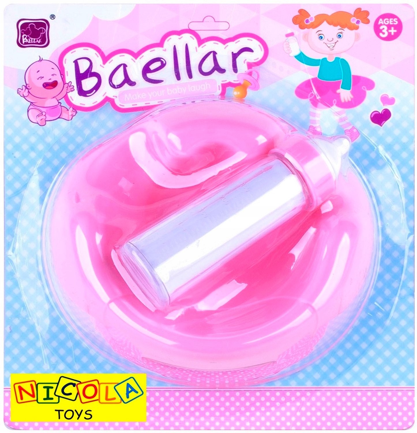 Merkloos Poppen Accessoires Set: Potje, Flesje en Melkflesje