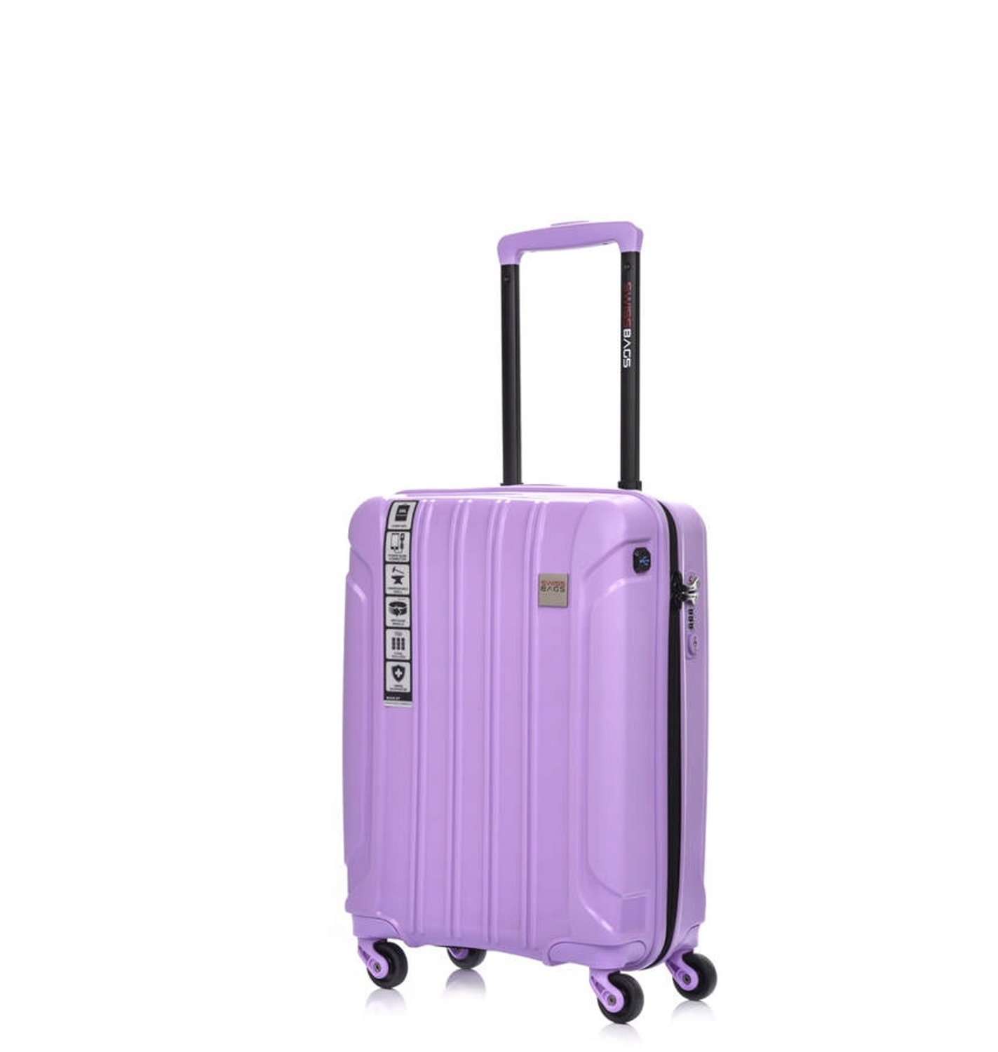 SwissBags Koffer Set: Cabine, Medium, Groot - Paars