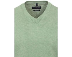 Casa Moda Heren Trui Met V-Hals Pima-Katoen 004430-327 Groen - 3XL