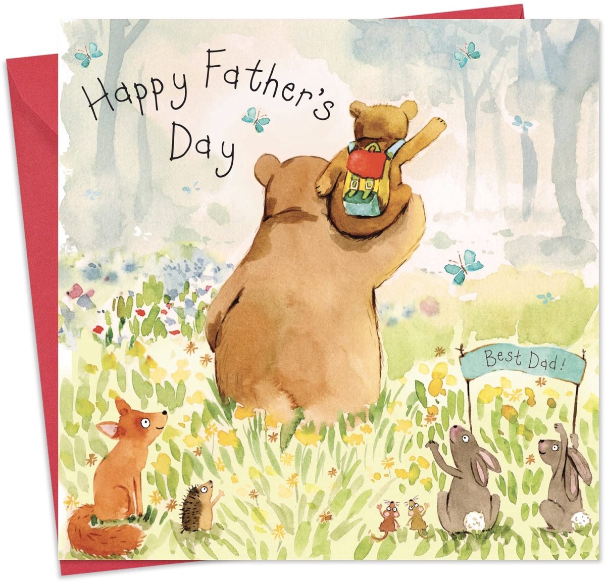 Vaderdag Kaart met Daddy Bear - Speciale Kaart voor Vader