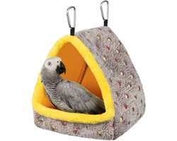 MEWTOGO Groot Winter Warm Vogelnest Huis, Comfortabel Vogelbed voor kooi met Mat, Hangmat Schuur Hideaway Hut voor Ara's Afrikaanse Grijze Amazone Pap
