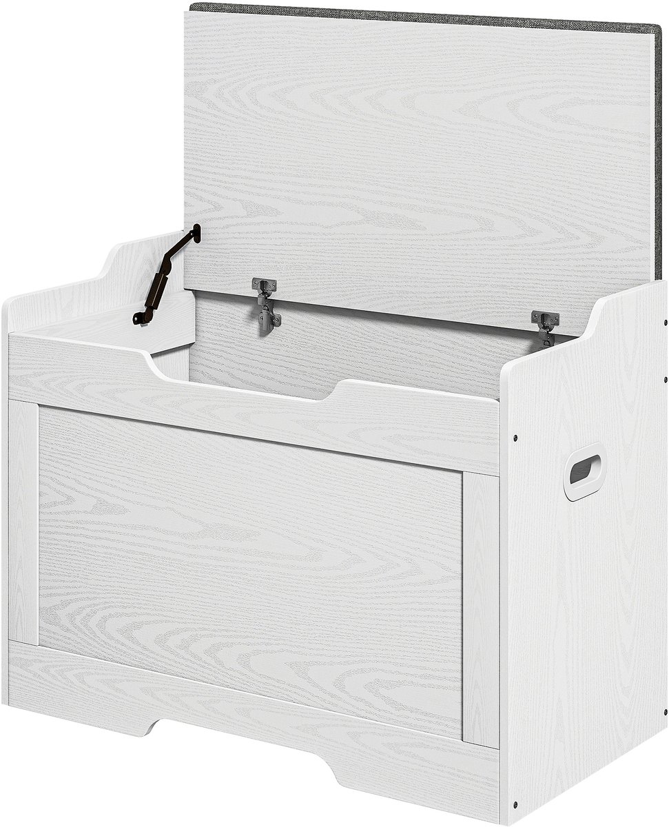 Homona Opbergbank - Met kussen en veiligheidsscharnier - 103 liter - 75 x 40 x 56 cm - Wit/Grijs