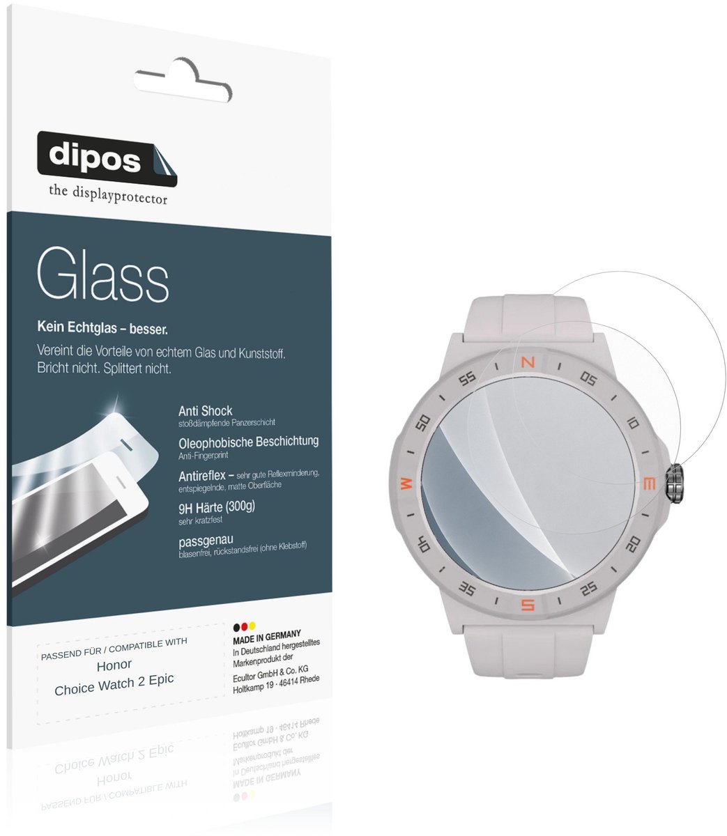 dipos – 2x Matte Pantserfolie geschikt voor Honor Choice Watch 2 Epic | 9H Screenprotector