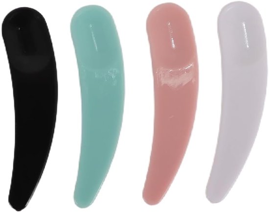 Spatels, mini-crèmelepels, gebogen voor gezicht, lichaam, doe-het-zelf, huidverzorging, make-up, gereedschap, wit, roze, paars, groen, zwart — afbeelding 2