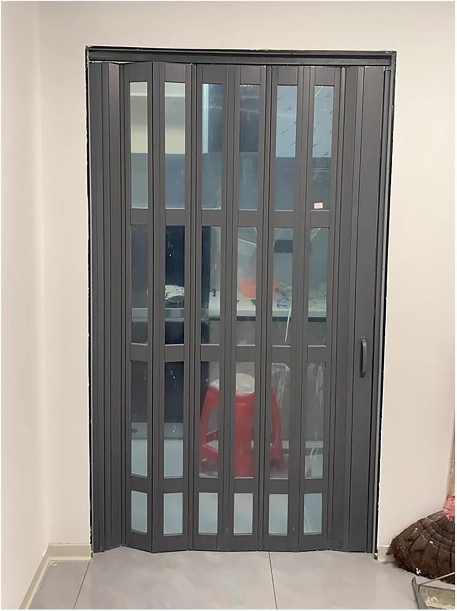 Accordeon concertina schuifdeur voor badkamer/slaapkamer, 160, 150, 140, 130, 120, 100, 90, 80 cm breed, kamerverdeler vouwdeur, PVC op maat gemaakte binnendeur (120 x 202 cm/47,2 x 7