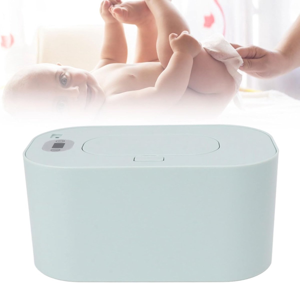 Babydoekjeswarmer en babydoekjesdispenser Draagbare temperatuuraanpassing Warm Keeper-dispenser 5 temperatuurmodi Verwarmingsregeling (Vert)