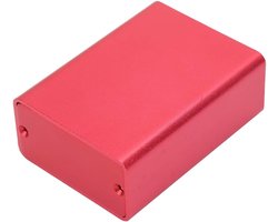 Box Fictory Aluminium Koelbox, Circuit Board Instrument Behuizing Case, DIY Elektronische Project Box, Frosted Rood, Lichtgewicht Ontwerp, Compact Formaat, 20 x 10 x 5 cm
