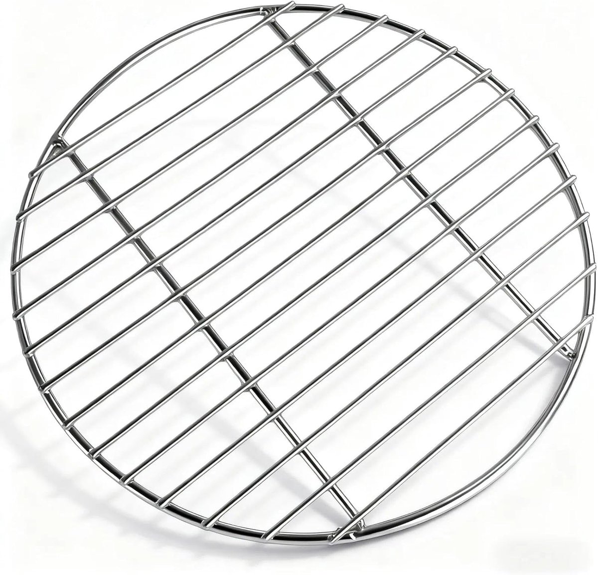 Grillrooster, diameter 33 cm, grillrooster, rond, roestvrij staal, rond, zilveren grillrooster, vervangende kogelgrill, voor camping en picknicks