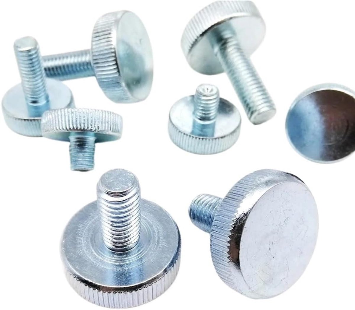 2/5 stuks M3 M4 M5 M6 M8 DIN653 GB835 koolstofstaal kartelmoer platte kop handvaste duimschroef bout afstellen duimschroef gereedschapsloos(10mm,M5 (5pcs))