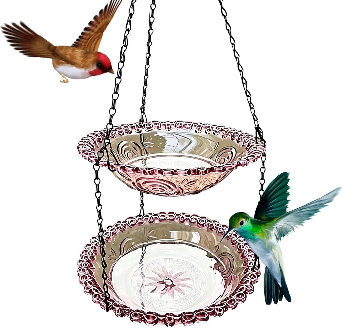 Vogelbad voor buiten, tuin hangbare Bluebird Feeder | Kolibrie Badkom - voor Outdoor Tuin Achtertuin Patio Balkon Yard Vogelaars Natuurliefhebbers
