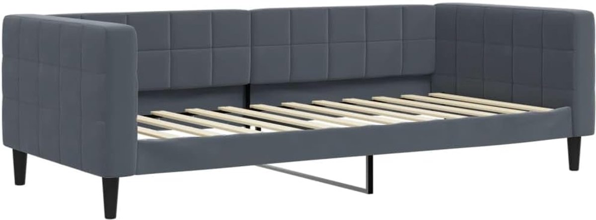 2-in-1 slaapbank, fluweel, donkergrijs, 100 x 200 cm