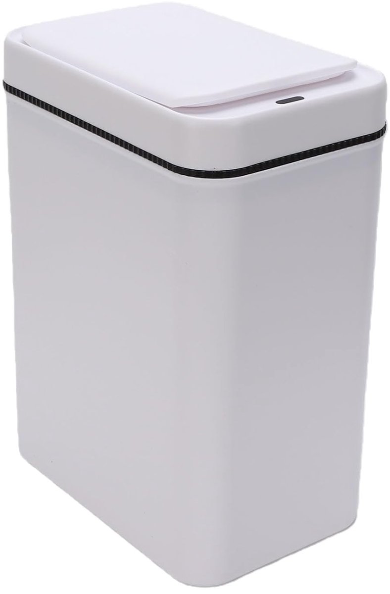 Contactloze Badkamer Afvalbak, 16L Smalle Emmer met (WHITE)