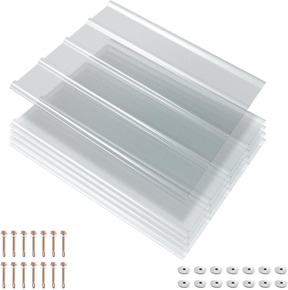Golfplaten transparant, FRP-trapeziumplaat, 1 mm, 0,9 × 1 m, set