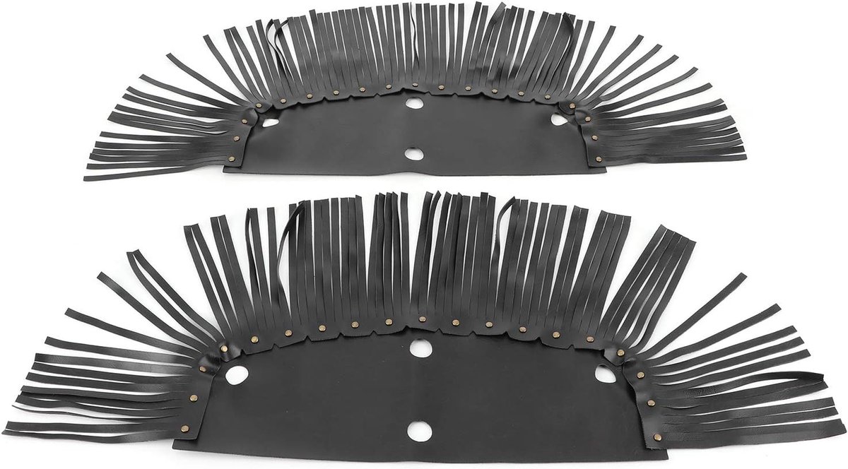 Aqxreight 2 Stuks Universele Motorfiets Vloerplaat Fringe PU Lederen Voetpedaal Kwastje Cover voor