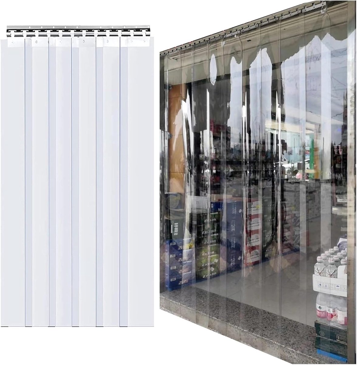 PVC deurstrips - vinylstrip ain voor hondenhokken, diepvriezers, magazijnen en commerciële deuren - Ilated, gemakkelijk aan te brengen, weerhars