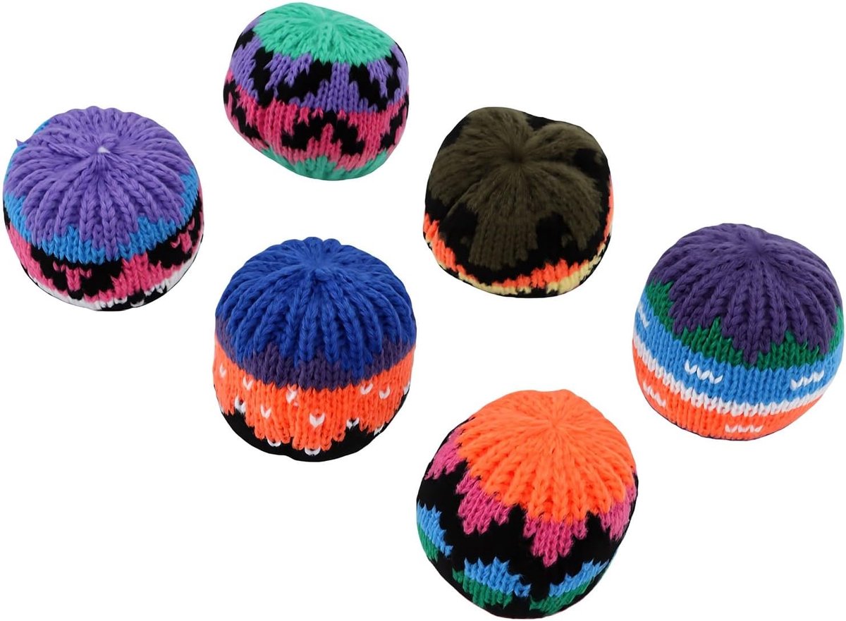Gehaakte Footbag-set 6-delige Handgemaakte Jongleerballen voor Buitenspelplezier 2,76 Inch