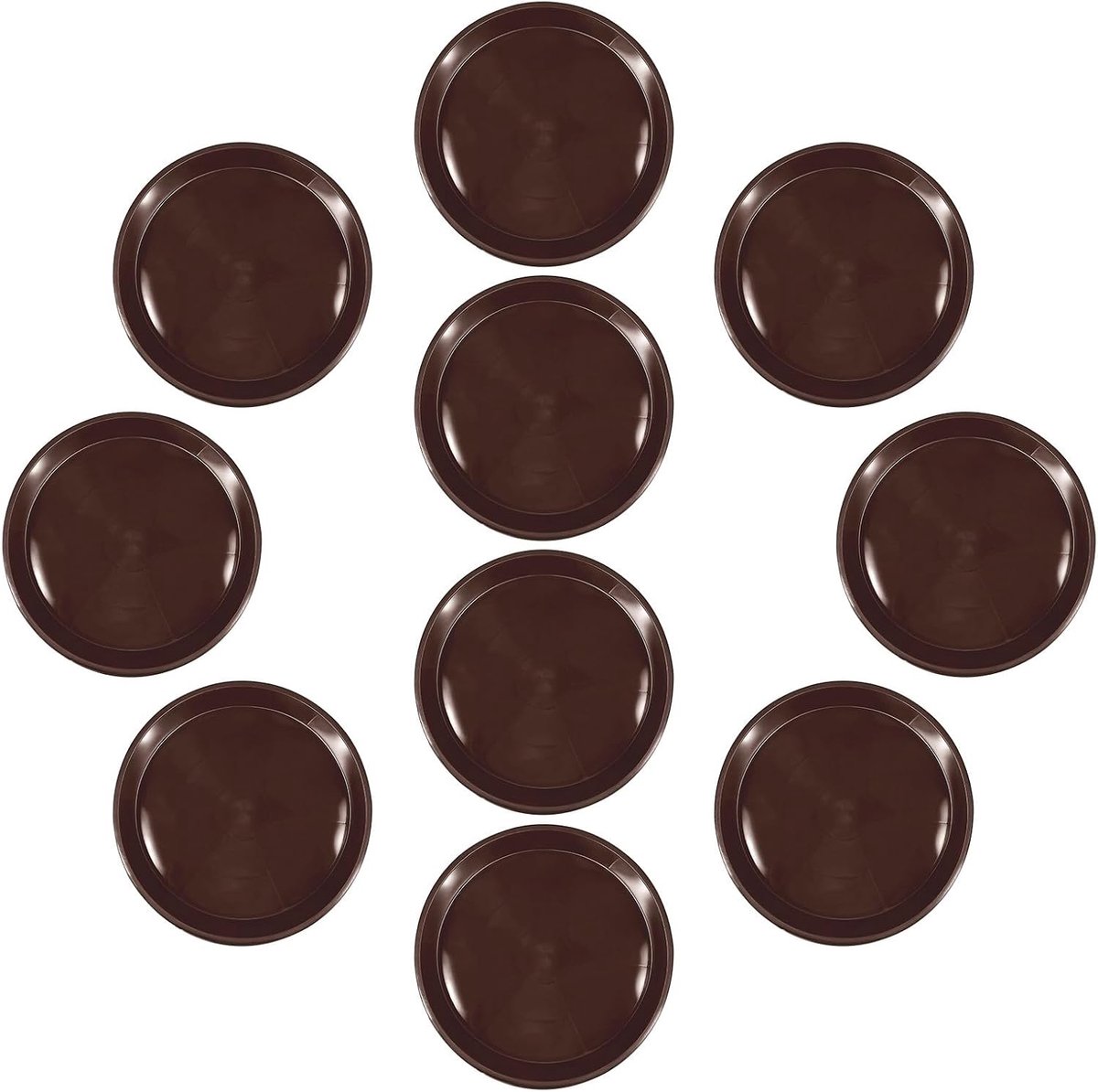 10 Stuks Delige Decoratieve Plantenonderzetters Stevige Koffiebruine Ronde Bloempotbakjes Indoor Wateropvangschalen met Snelle Afvoer voor Wortelgezondheid