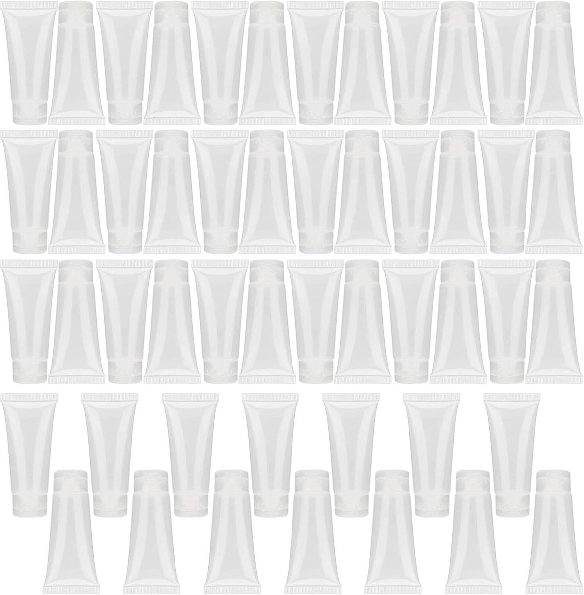 Knijpflessenset voor Reizen en Thuisgebruik, Lichtgewicht Plastic, Ideaal voor Shampoo, Lotion, Crème, Verpakking van 50