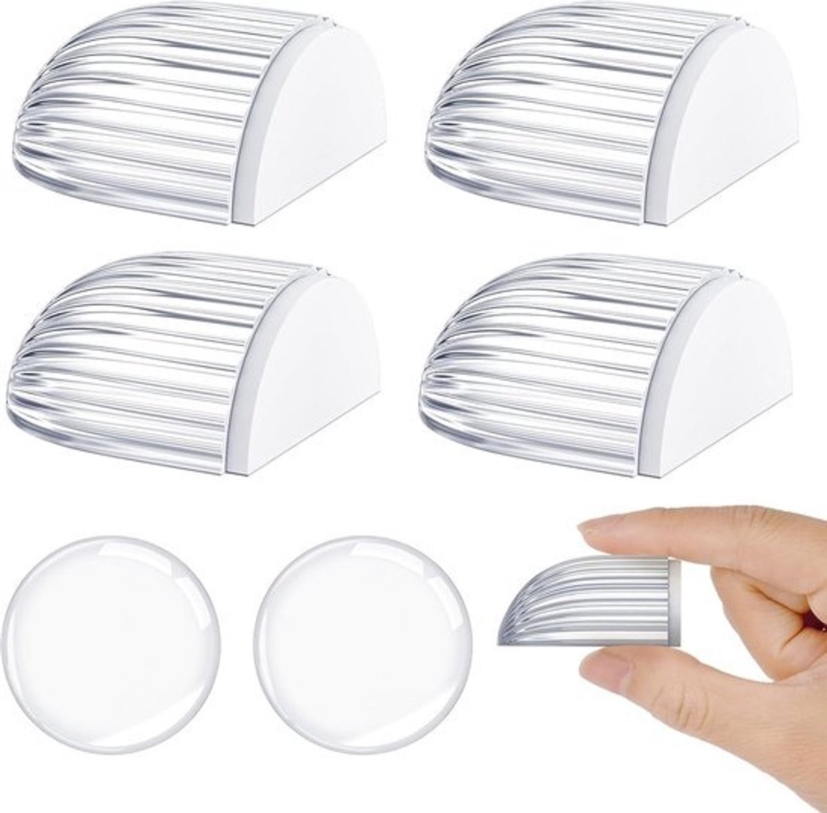 Vloerdeurstopper 6 Stuks - Transparant Zelfklevend Halfrond - Voor Vloeren