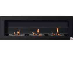 Bio-ethanol wandhaard - 3 branders van 1 liter - Brandduur tot 3 uur - 2000 W - Rookvrij - Staal en…
