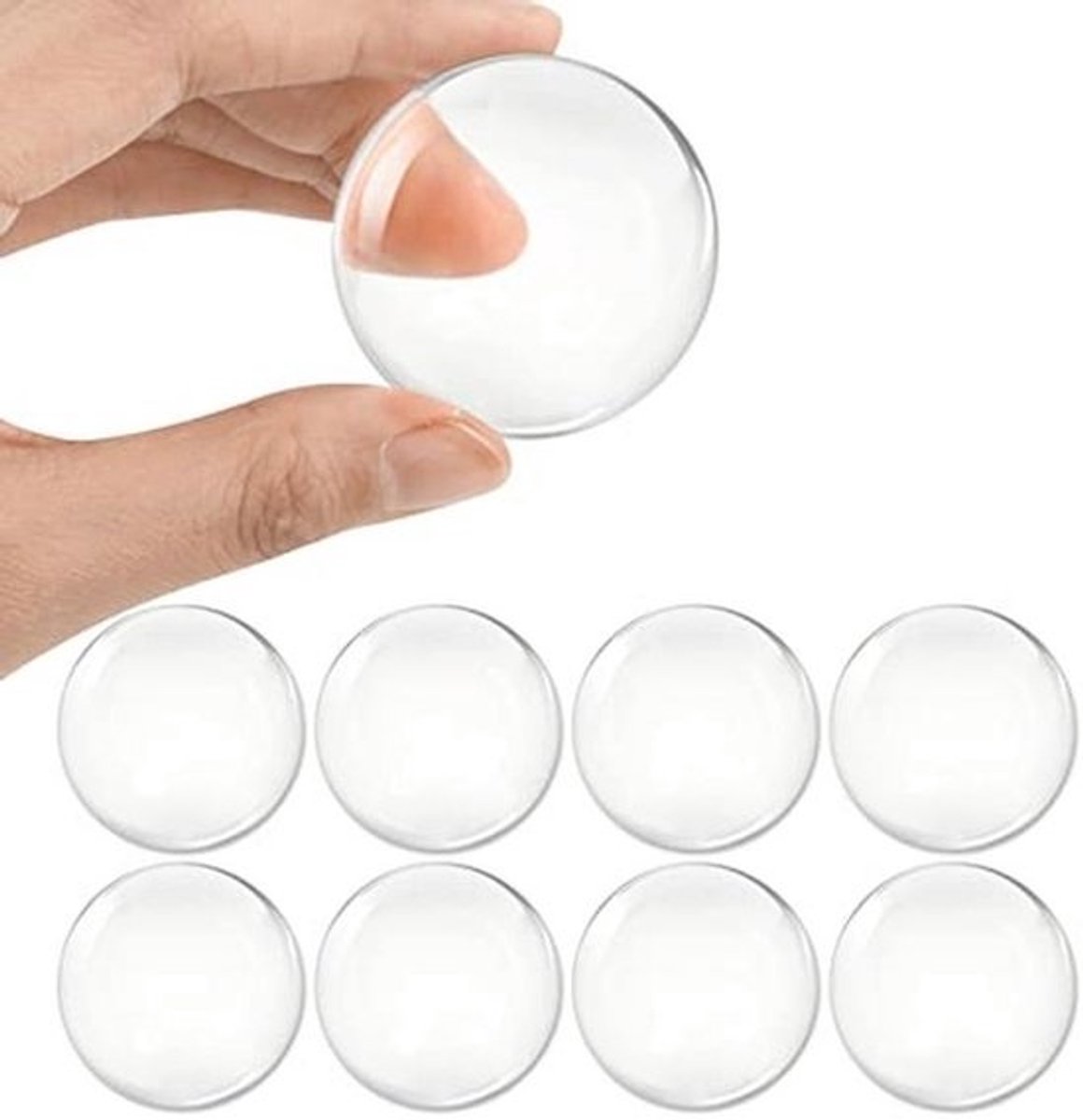 Deurstoppers - voor muurbescherming - 8 stuks ronde deurbumpers - met zelfklevende gel - schokabsorberend en herbruikbaar
