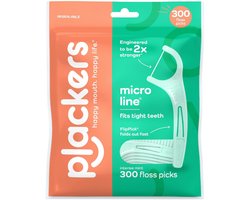 Plackers - Twin-Line Flossers (Intense mint) – Dubbele Flosdraad met Munt – 300 Stuks