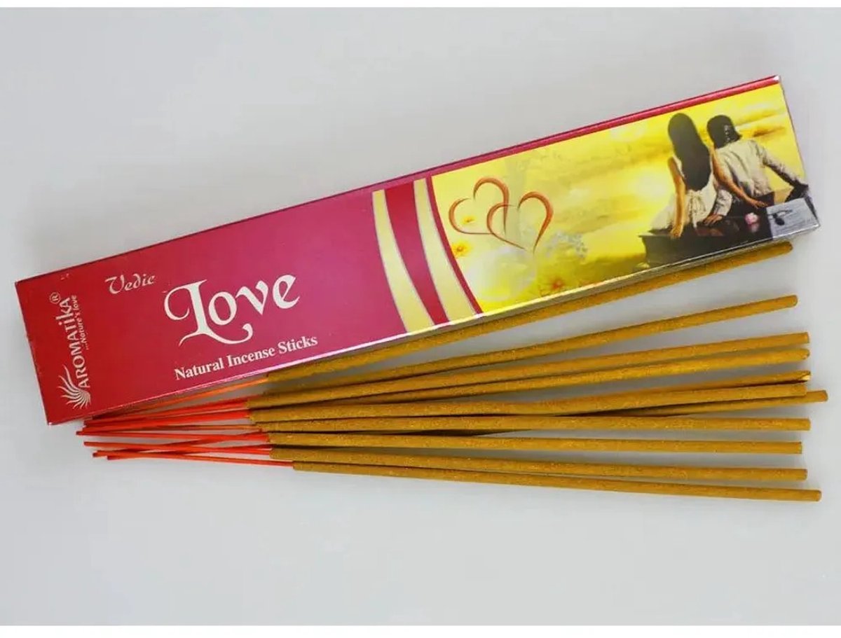 AUM Fragances 2 stuks Natuurlijke wierook - Vedische LIEFDE - toewijding 2x12 stokjes naturel