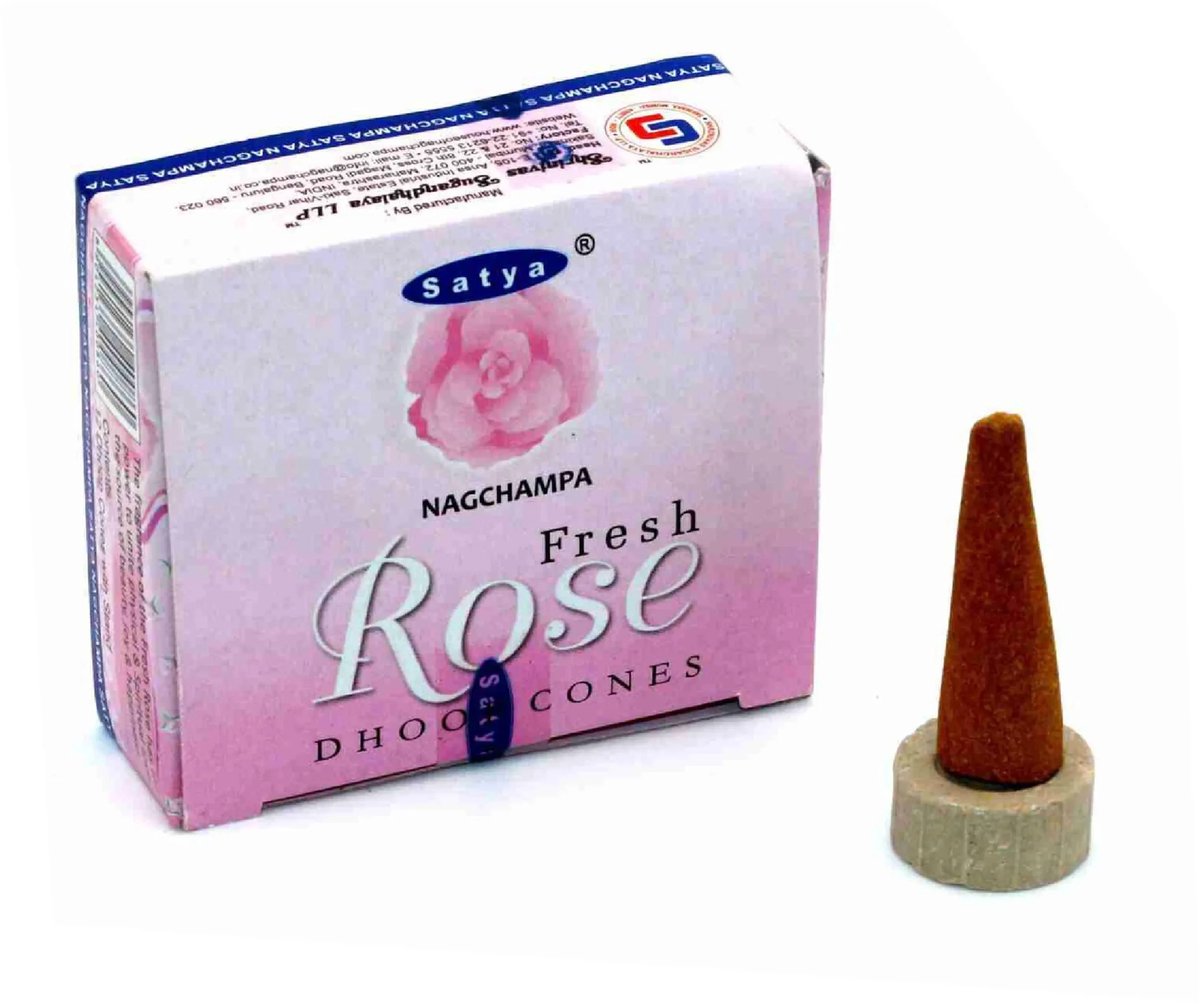 2st x Natuurlijke wierook cones - kegels Pyramid - Roos - Rozen verse blaadjes 2x12st