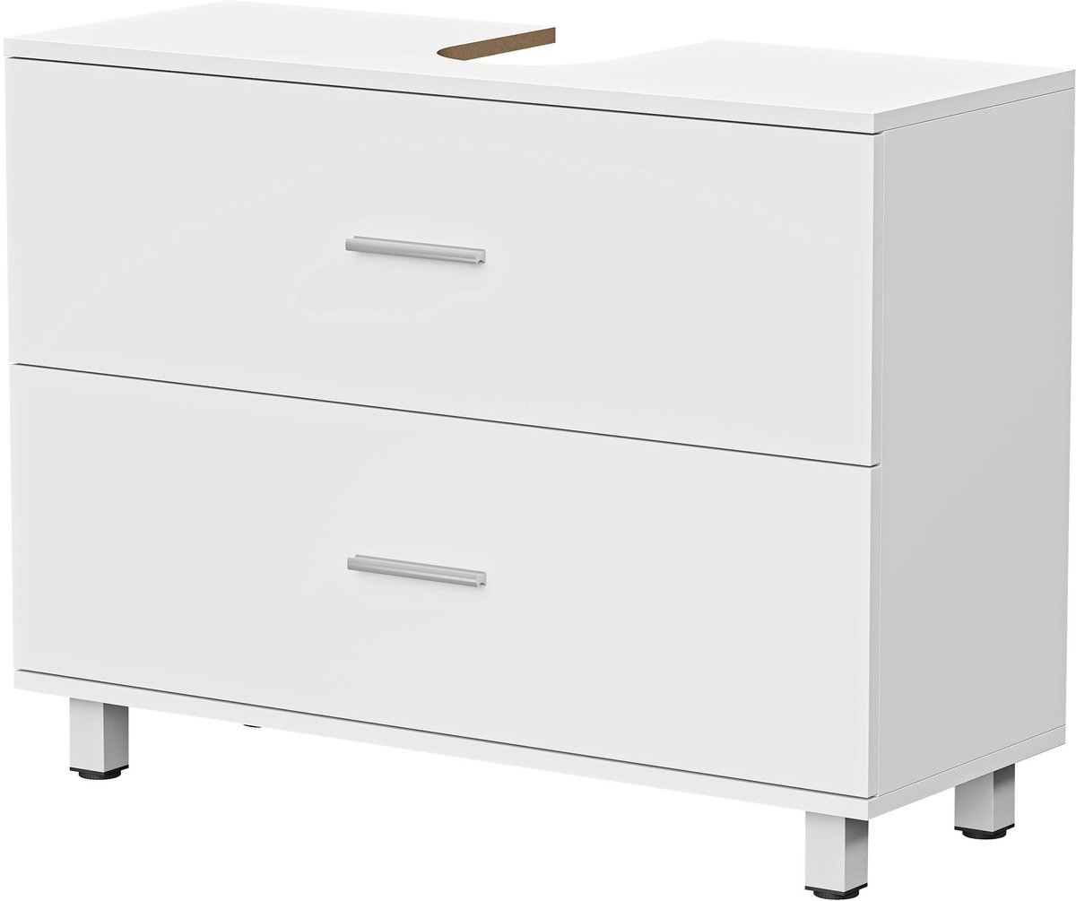 Badkamerkastje onder de wastafel met 2 lades - moderne stijl - 80 x 30 x 60 cm - wit