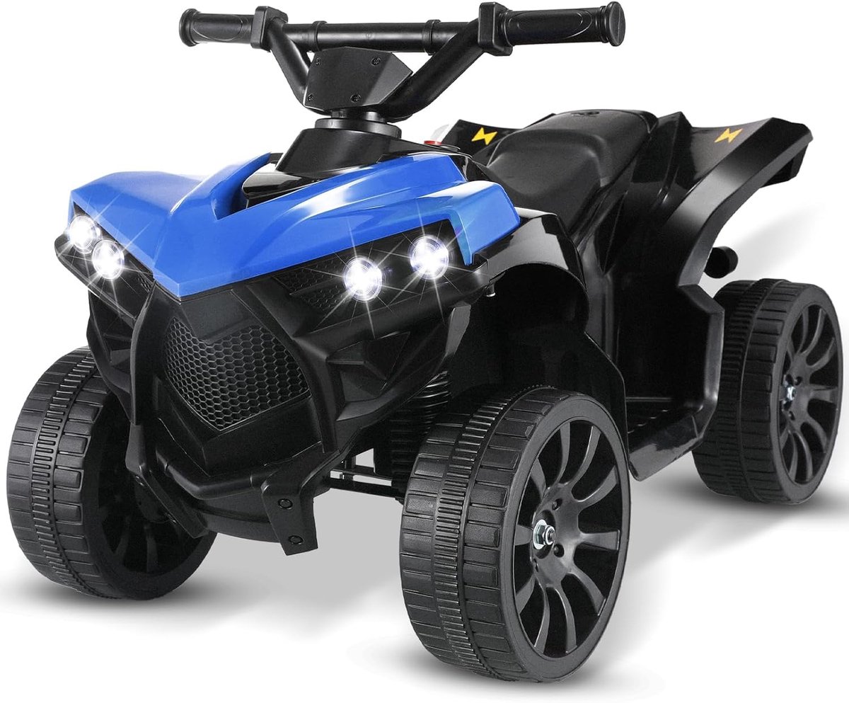 MAMIZO Elektrische Quad voor Kinderen - met MP3 Trompet Koplamp - 3 km/u - voor Kinderen vanaf 3 jaar - Blauw