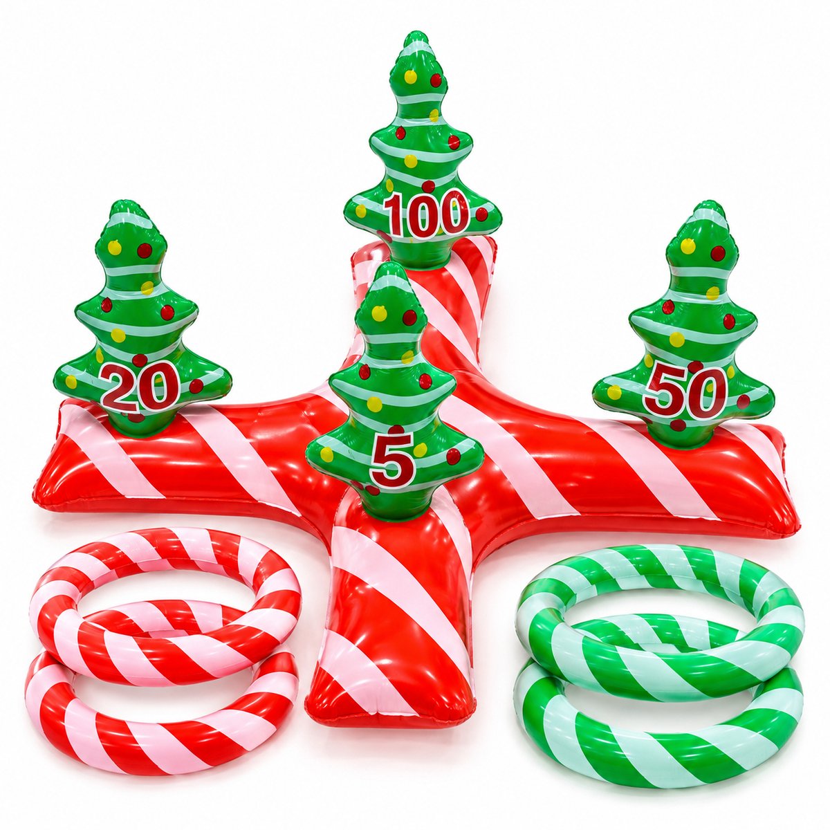 Nina’s Giftshop® Kerst Ringwerpspel – Opblaasbaar Kerstspel – Familiespel voor Kinderen en Volwassenen – Kerst Cadeau – Sinterklaas Cadeau – Feestspel